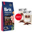 BRIT Premium By Nature Junior Large L Chicken 15 kg + WOOLF Chicken And Rawhide Twister 2 x 100g Trockenhaut umhüllt mit Hähnchen GRATIS