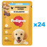 PEDIGREE Junior Beutel 24x100g:Nassfutter für Welpen mit Hühnerfleischstücken und Reis in Gelee