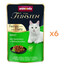 ANIMONDA Vom Feinsten Fines mit Filets Nassfutter mit Kaninchen und Hähnchenfilet für adulte Katzen 6x85g