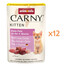 ANIMONDA Carny Kitten Nassfutter Baby-Pate mit Rind und Huhn getreidefrei 12x85g