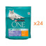 PURINA ONE COAT & HAIRBALL Trockenfutter mit Huhn und Vollkorn für adulte Katzen 24x800g