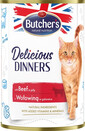 BUTCHER'S Delicious Dinners, Katzenfutter, Stücke mit Rindfleisch in Gelee, 400g