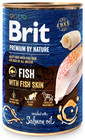 BRIT Premium by Nature 6 x 400 g Fisch und Fischhaut Nassfutter für Hunde