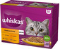 WHISKAS Adult 12x85g: Nassfutter für adulte Katzen mit Huhn, Ente, Geflügel und Pute in Gelee