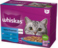 WHISKAS Adult 12x85g: Nassfutter für adulte Katzen mit Lachs, Thunfisch, Kabeljau, und weißen Fischen in Gelee